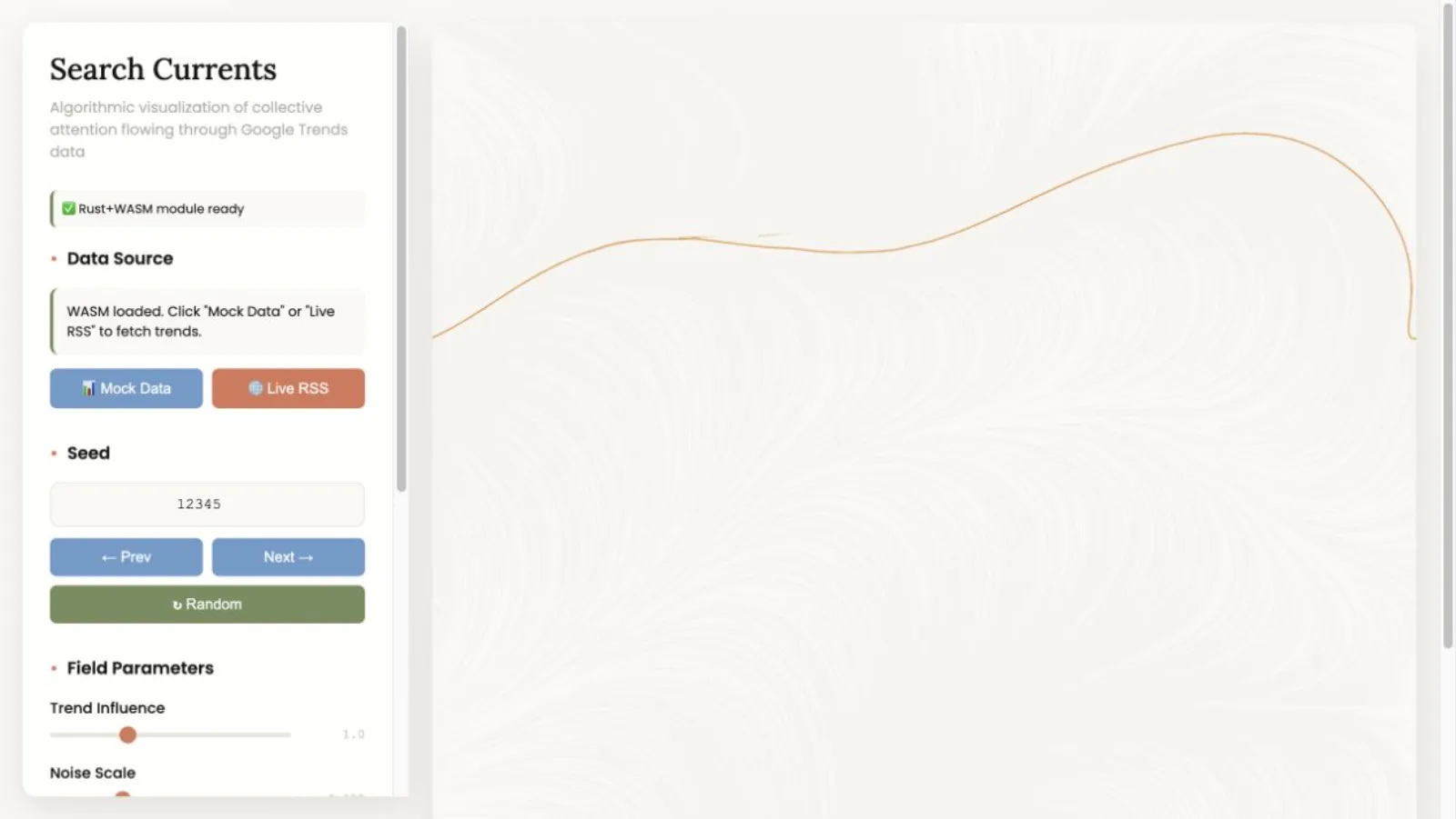 Search Currents generative trends interface